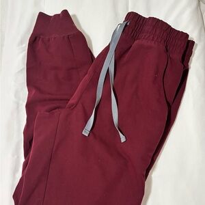 Figs Burgundy Zamora Jogger Small High Waisted
